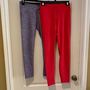 2 Pair/Vibrant Red and Purple Women's Leggings